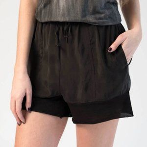 ROQUE Black Cupro Shorts